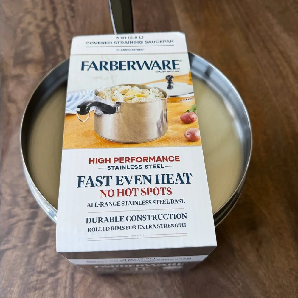Faberware 3qt straining saucepan new in package